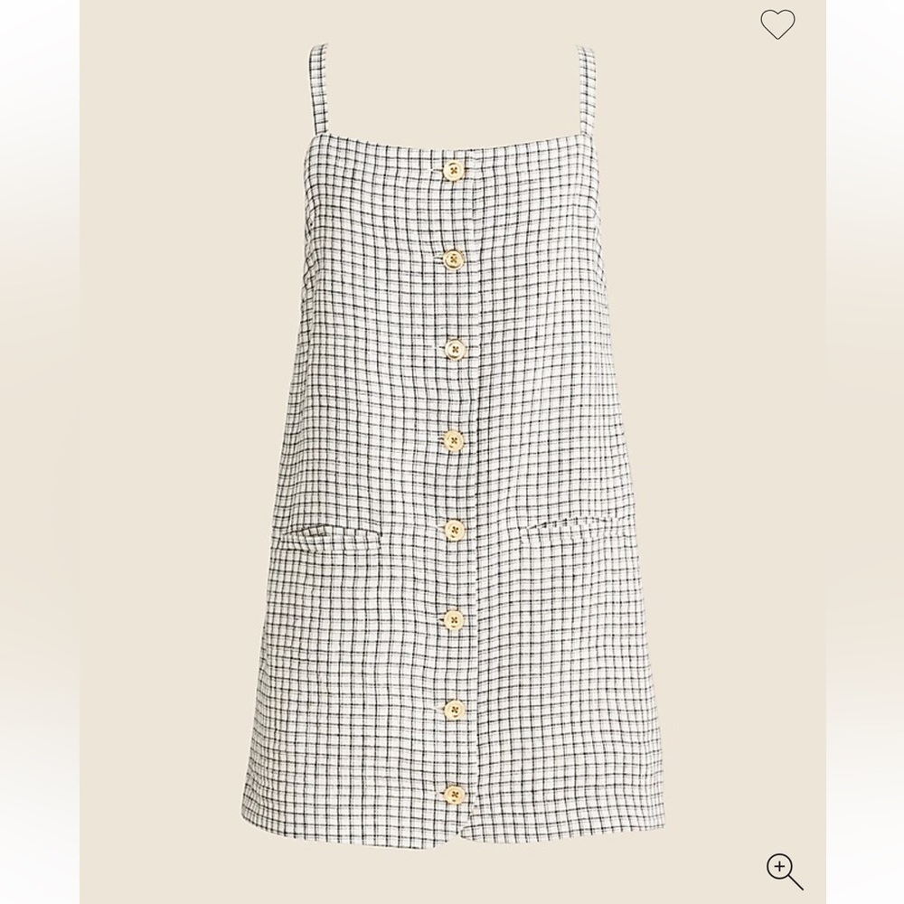J. Crew Claudia Dress in Plaid Linen Sz M NWOT